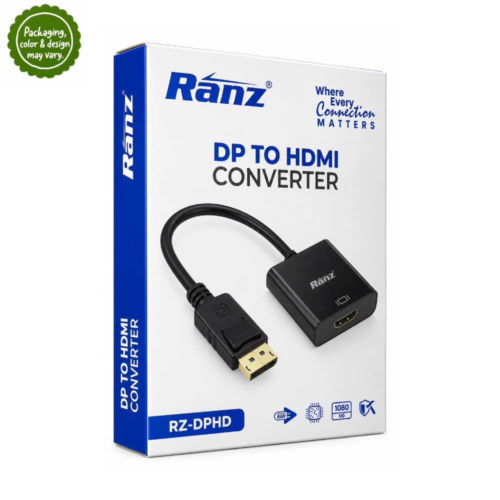 Ranz Display Port To HDMI Converter (Male To Female) (DP to HDMI)